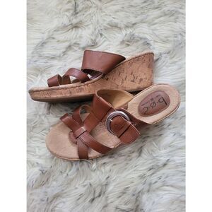 B.ø.c Leather Strap Wedge Sandals, Women's 8